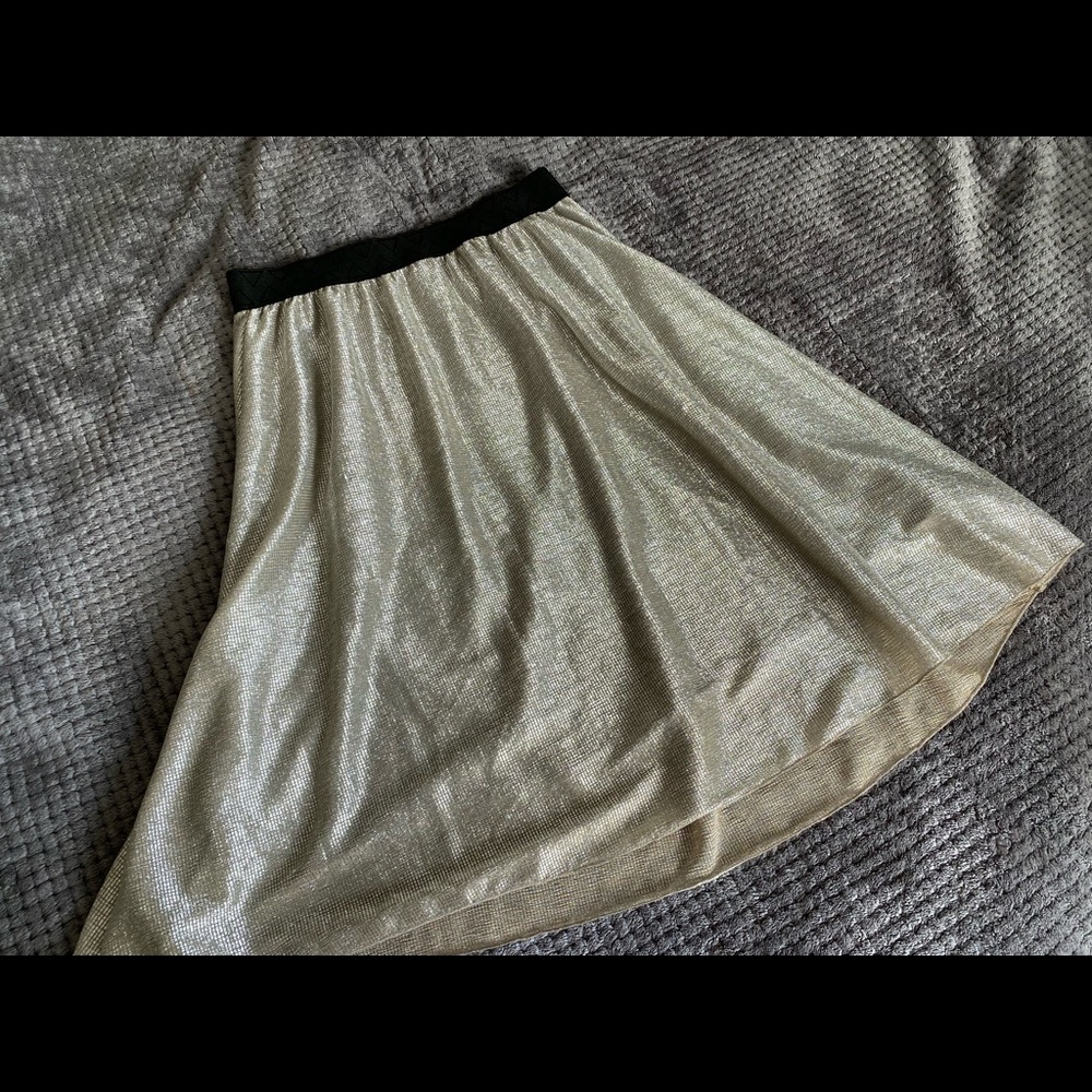 LLR Jill skirt in shiny silver foil